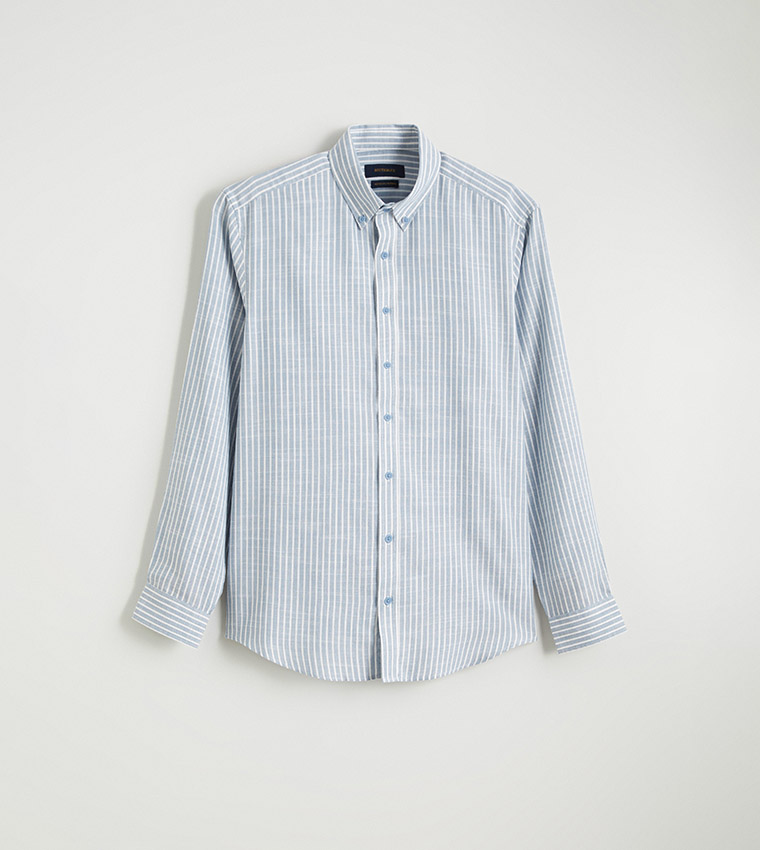 Striped Long Sleeves Dobby Shirt