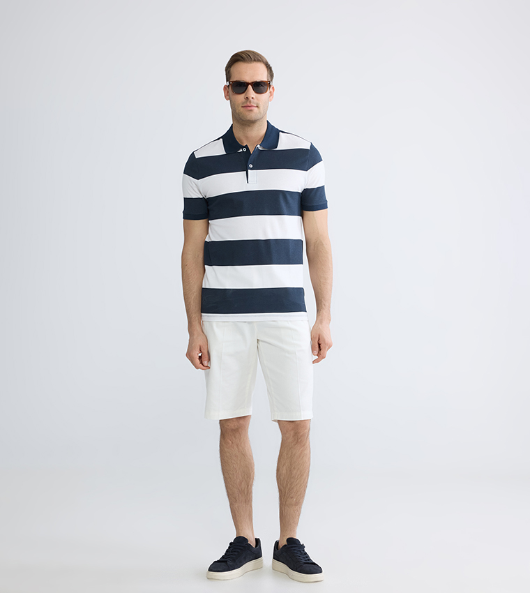 Striped Short Sleeves Polo T-Shirt