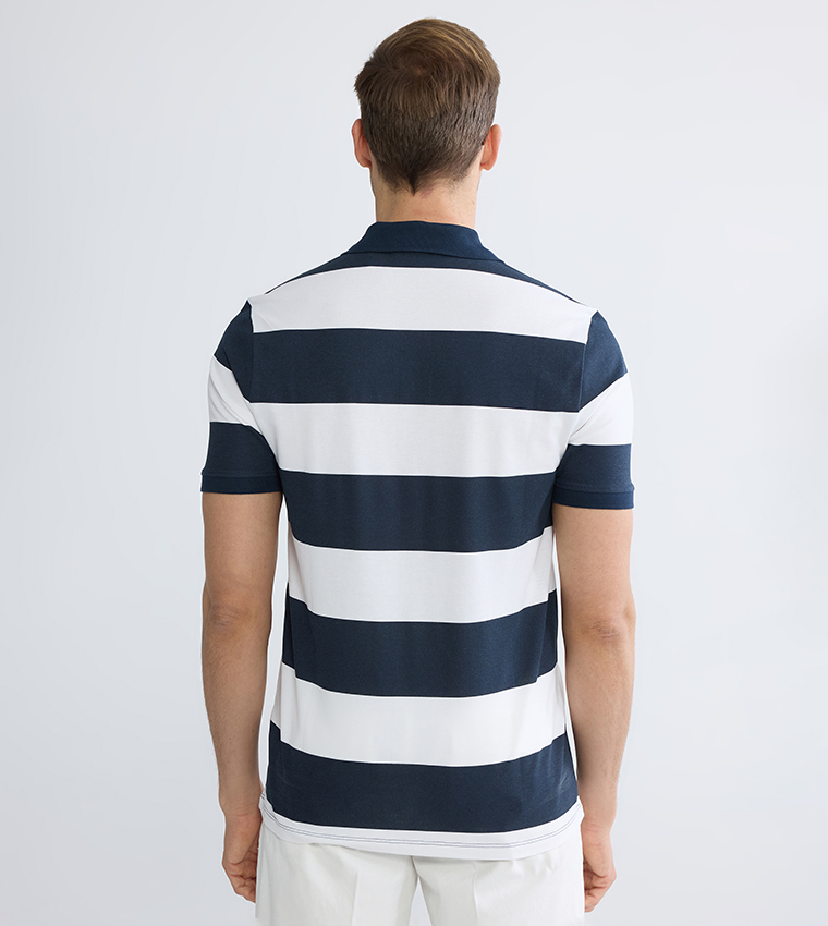 Striped Short Sleeves Polo T-Shirt