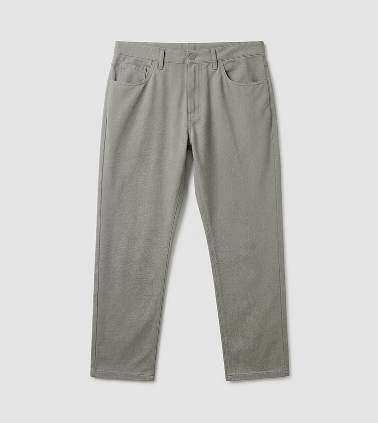 Solid Straight Fit Trousers