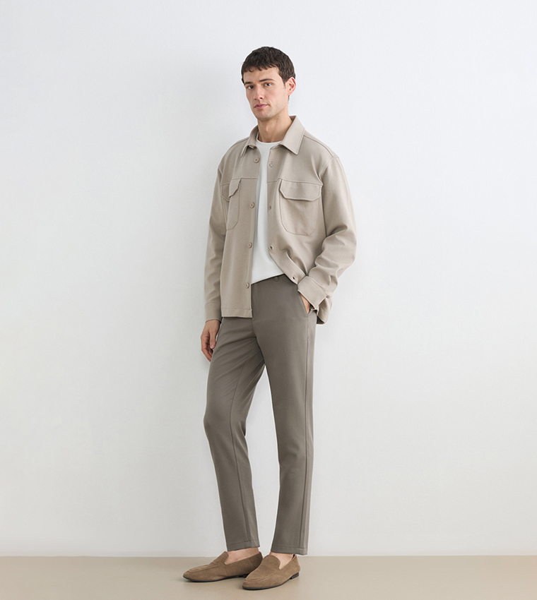 Solid Slim Fit Trousers