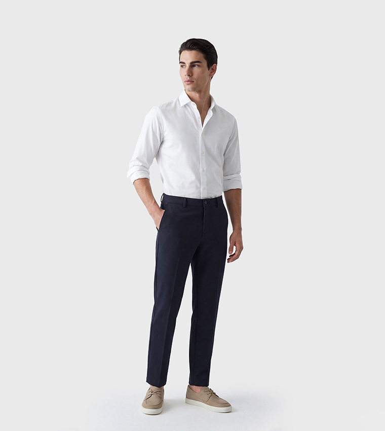 Solid Regular Fit Formal Pants