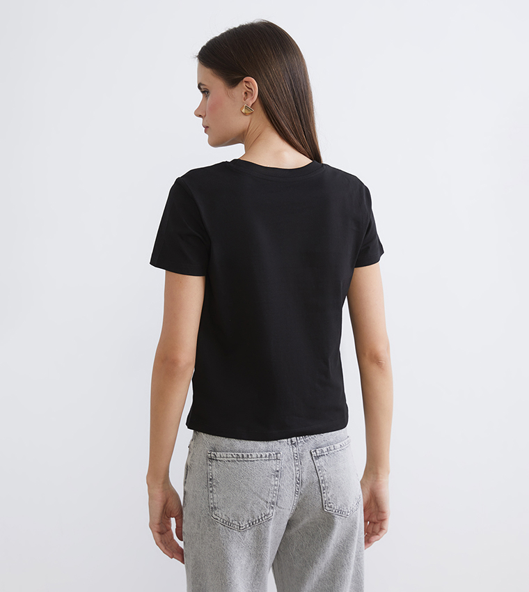 Solid Crew Neck T-Shirt