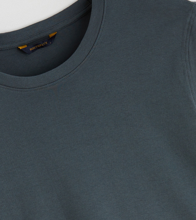 تيشيرت رجالي كاجوال سادة كم قصير 