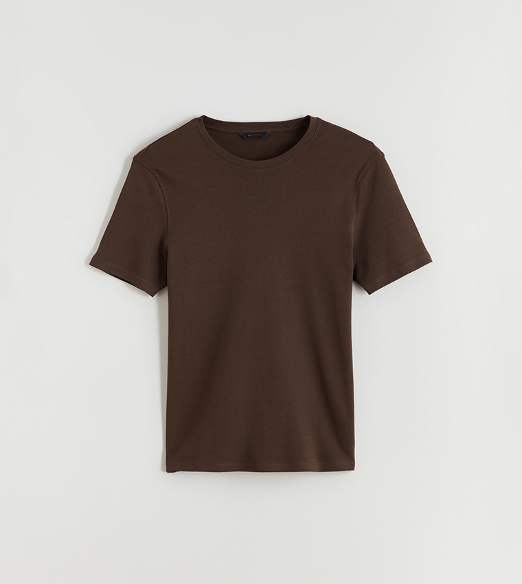 تيشيرت رجالي كاجوال سادة كم قصير 