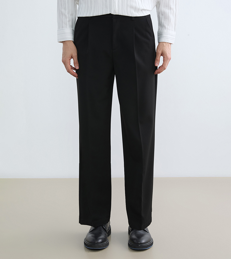 بنطلون سادة بقصة مريحة 