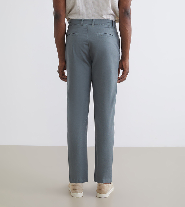 Mid Rise Slim Fit Woven Trousers