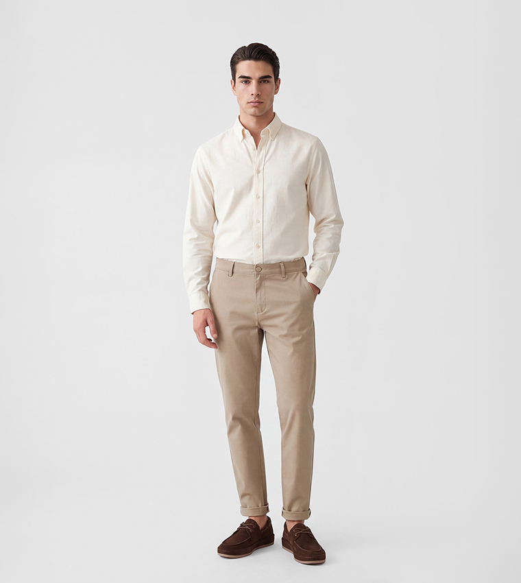 Solid Slim Fit Chinos
