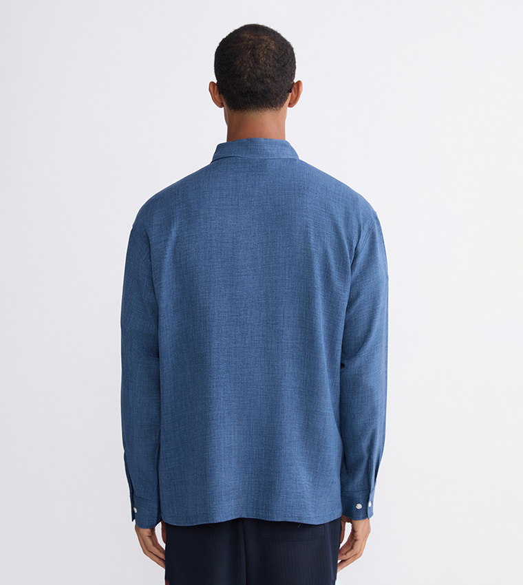 Solid Relaxed Fit Long Sleeves Shirt