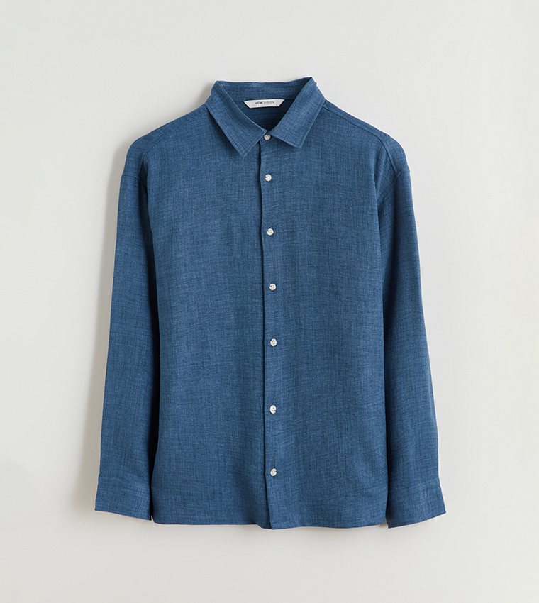 Solid Relaxed Fit Long Sleeves Shirt