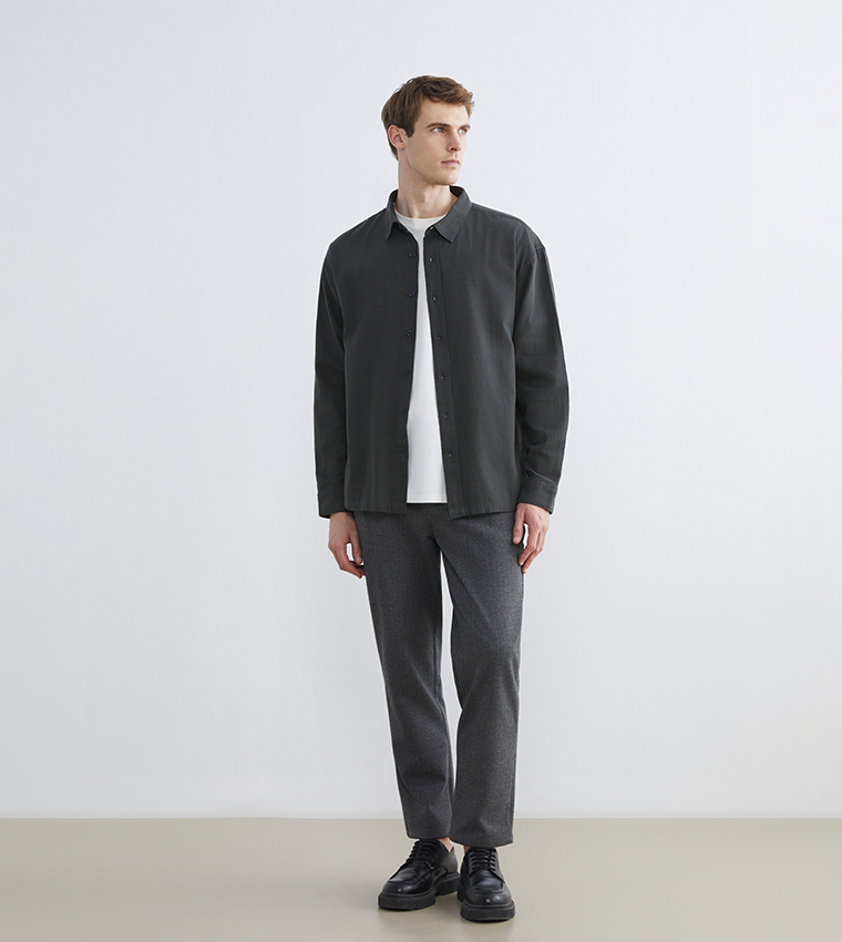 Textured Long Sleeves Shirt