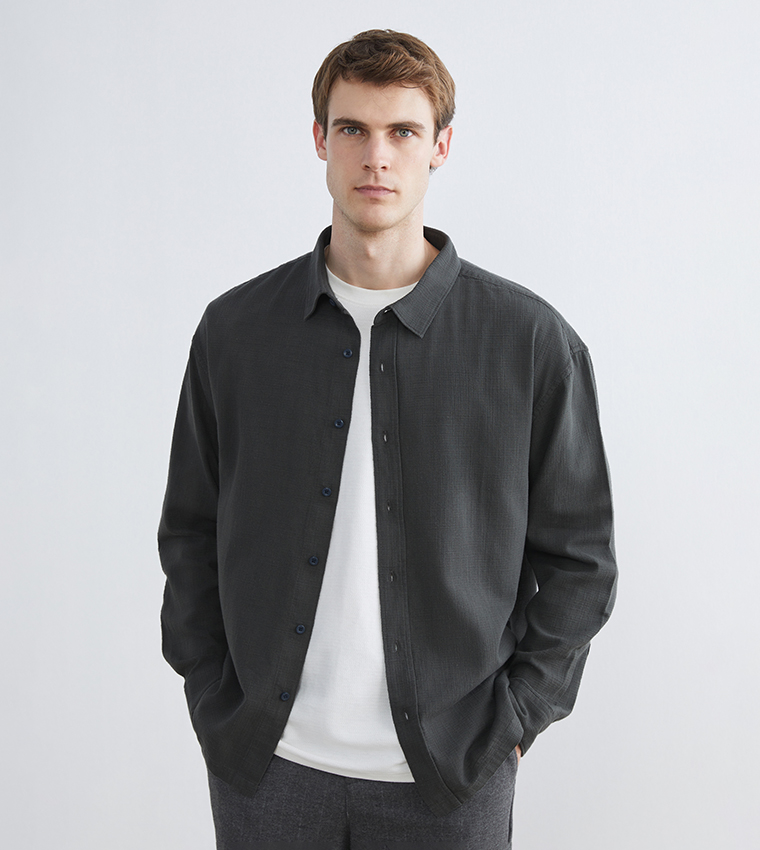 Textured Long Sleeves Shirt