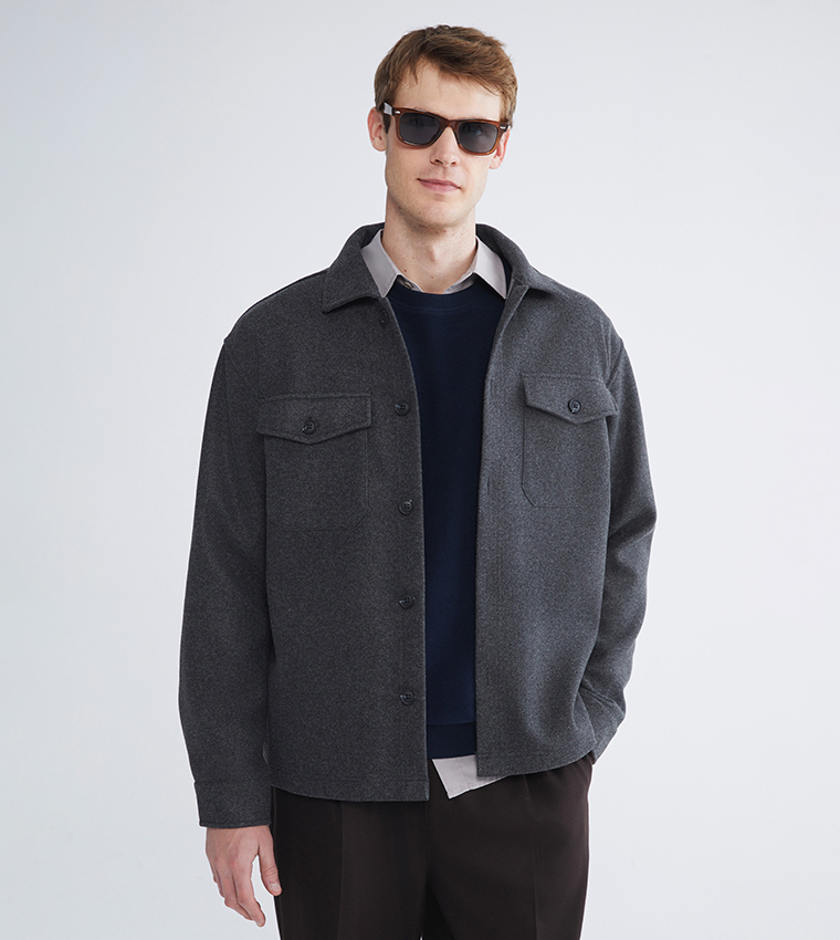 جاكيت قميص كاشيت كم طويل