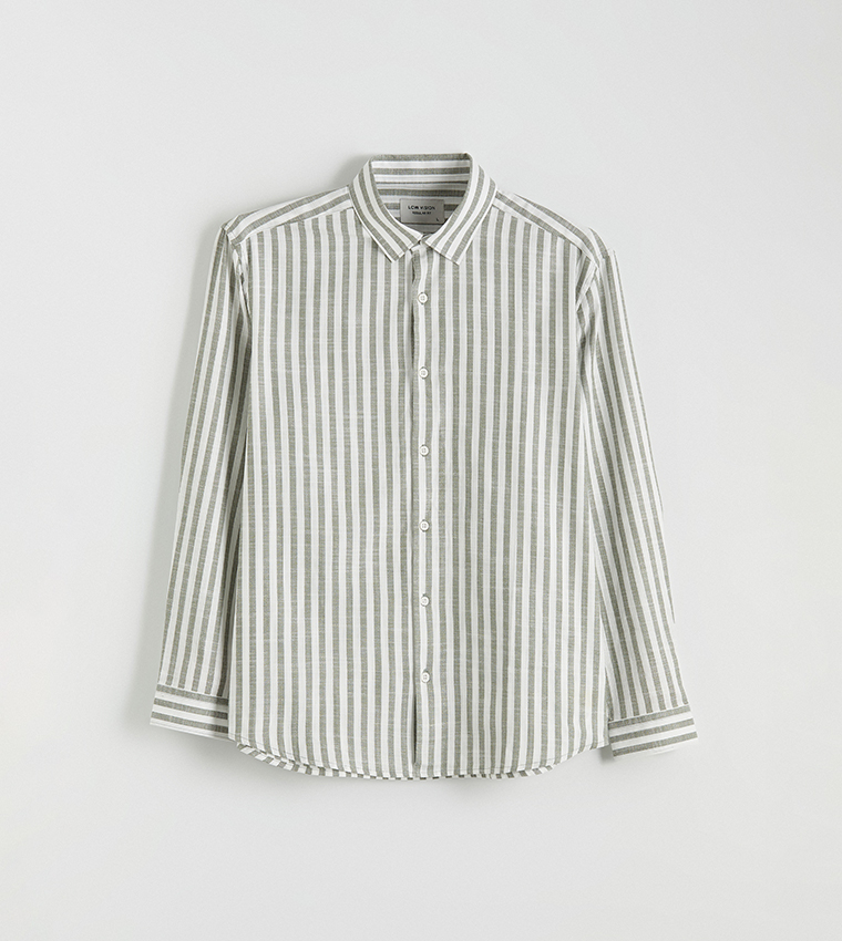 Striped Long Sleeves Gabardine Shirt