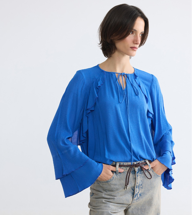 Solid Tie-Up Neck Top