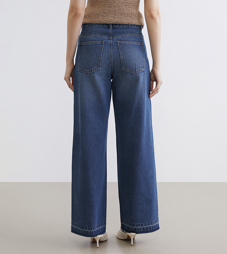 Washed High Waist Wide Leg Jeans