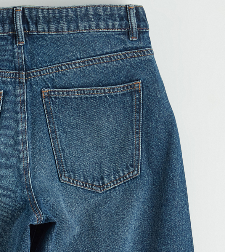 Washed High Waist Wide Leg Jeans