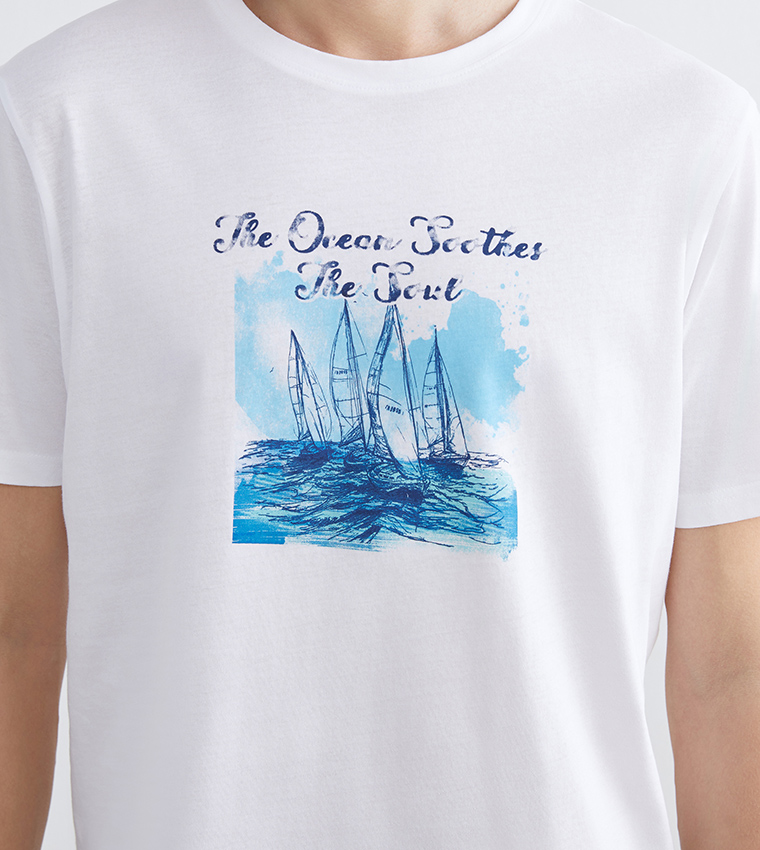 Printed Short Sleeves Casual T-Shirt