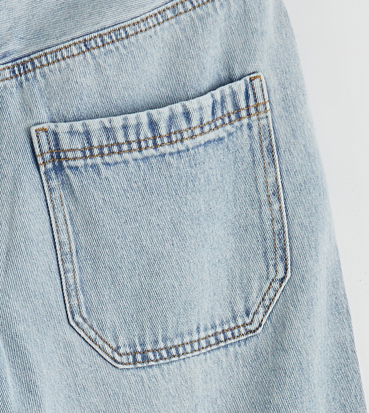 Washed High Waist Baggy Fit Jeans