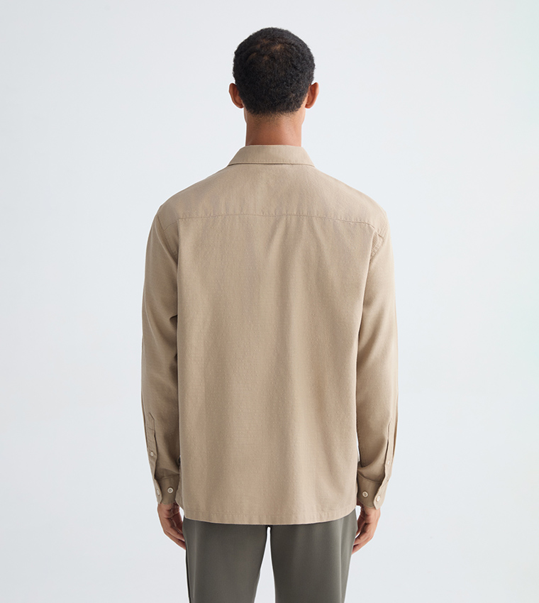 Textured Long Sleeves Dobby Shirt