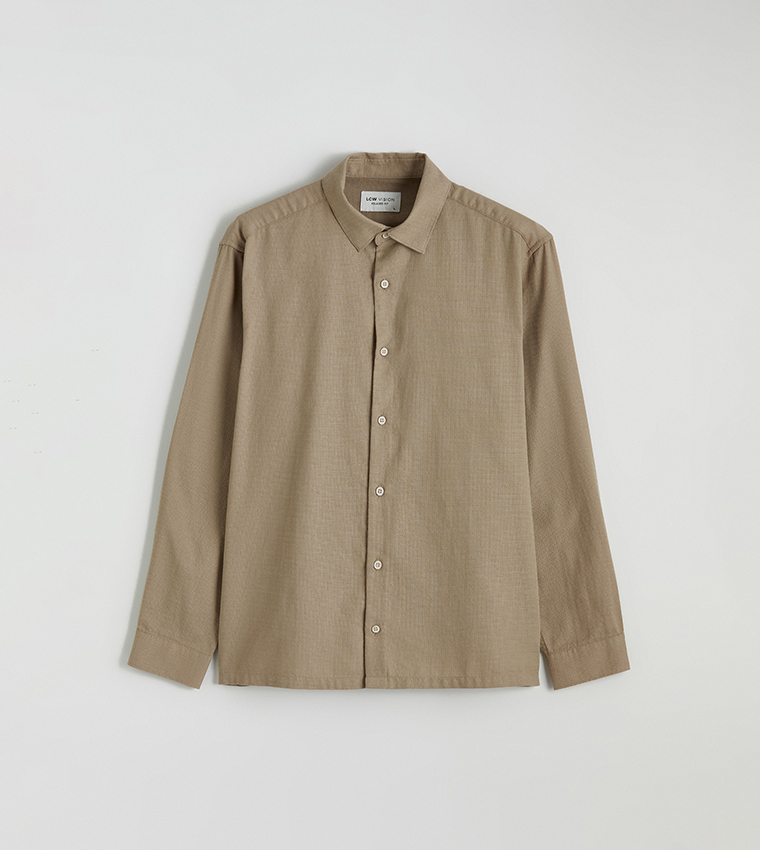 Textured Long Sleeves Dobby Shirt
