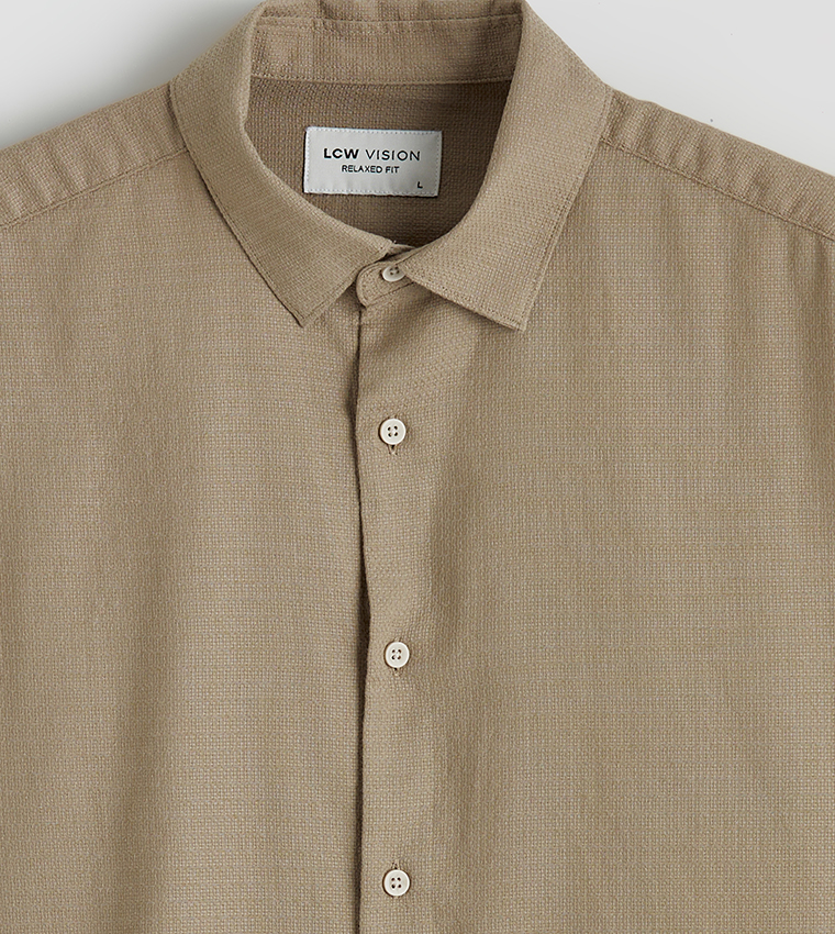 Textured Long Sleeves Dobby Shirt