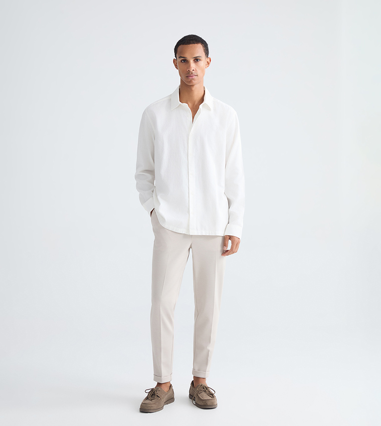 Textured Long Sleeves Casual Shirt