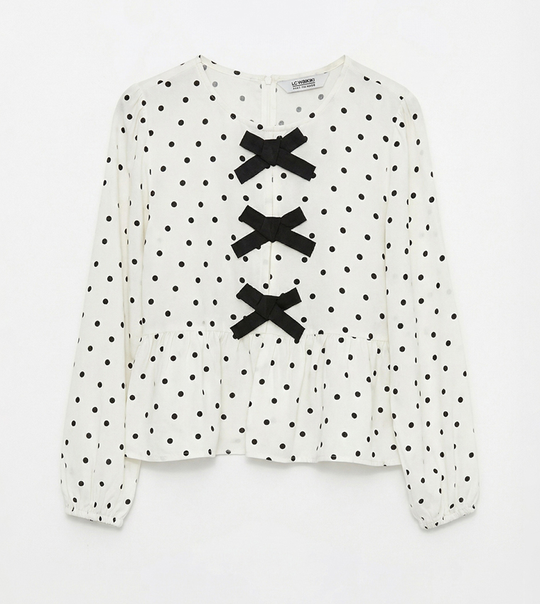 Bow Detail Long Sleeves Top