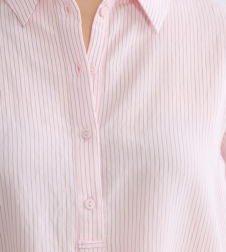 Striped Long Sleeves Shirt Tunic