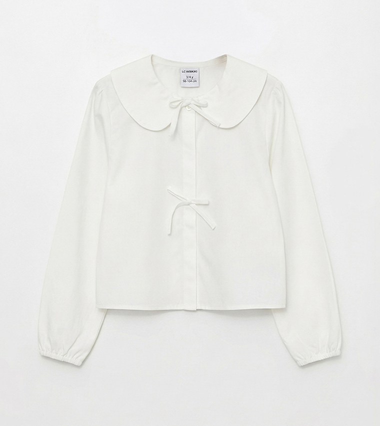 قميص سادة كم طويل بقبة بيبي