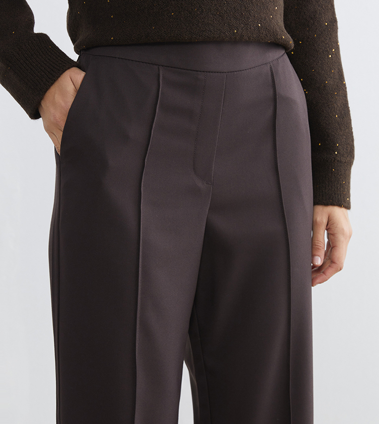 Elastic Waist Wide Leg Trousers