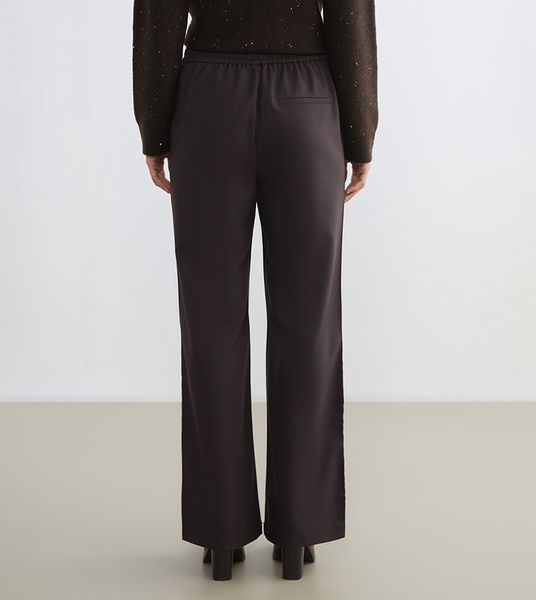 Elastic Waist Wide Leg Trousers