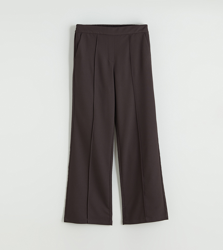 Elastic Waist Wide Leg Trousers