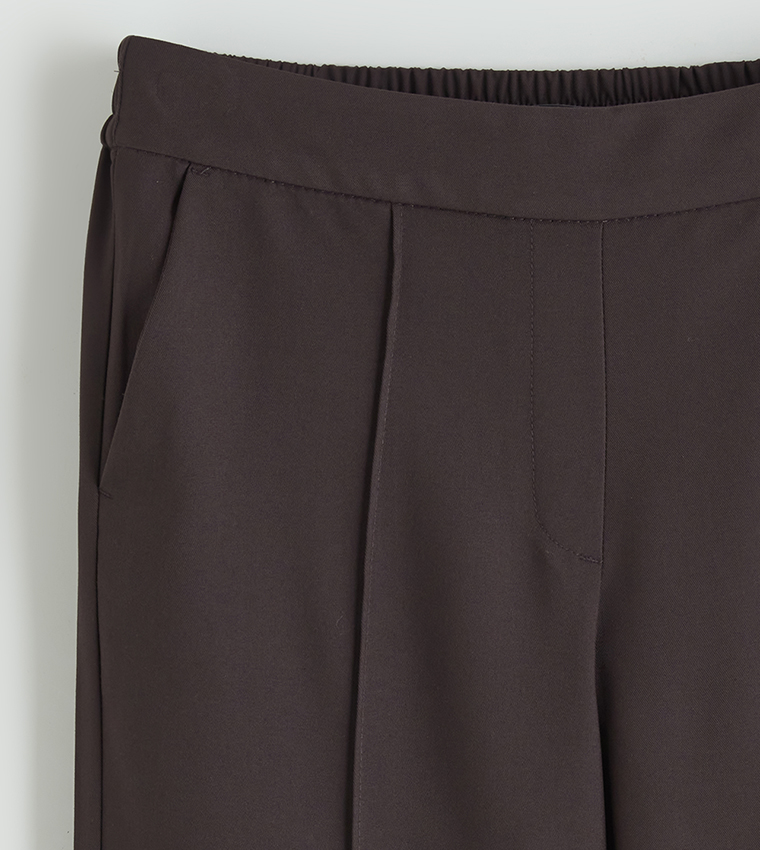 Elastic Waist Wide Leg Trousers