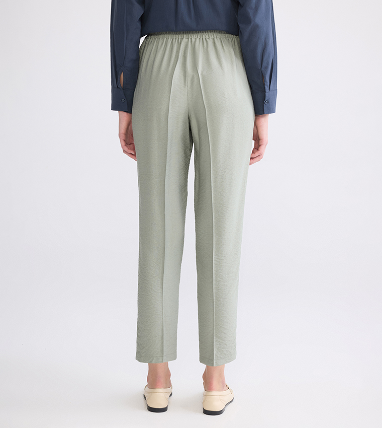 Drawstring Waist Slim Fit Trousers