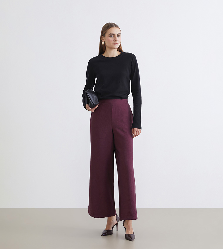High Waist Wide Leg Trousers