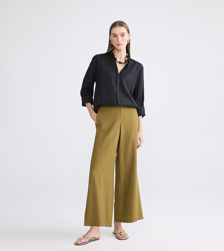High Waist Wide Leg Trousers
