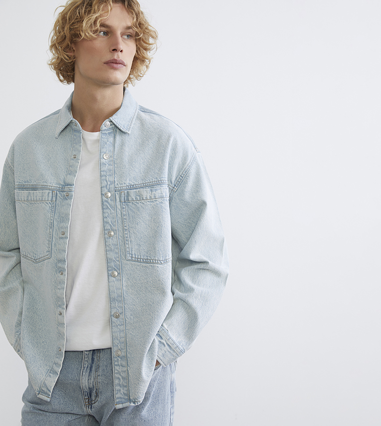 Washed Relaxed Fit Denim Overshirt