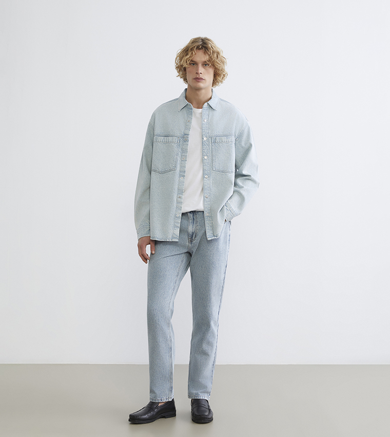Washed Relaxed Fit Denim Overshirt