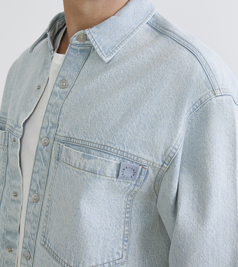 Washed Relaxed Fit Denim Overshirt