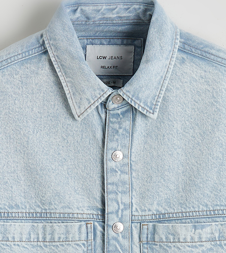 Washed Relaxed Fit Denim Overshirt