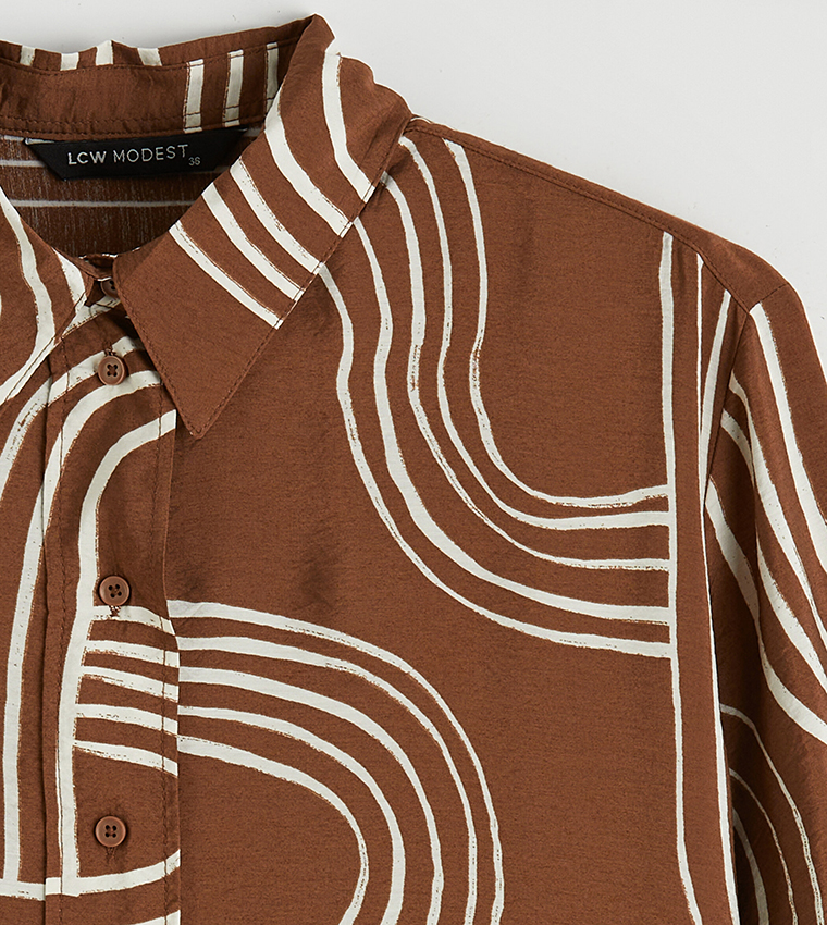 Modest Patterned Long Sleeves Tunic