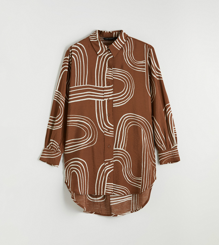 Modest Patterned Long Sleeves Tunic