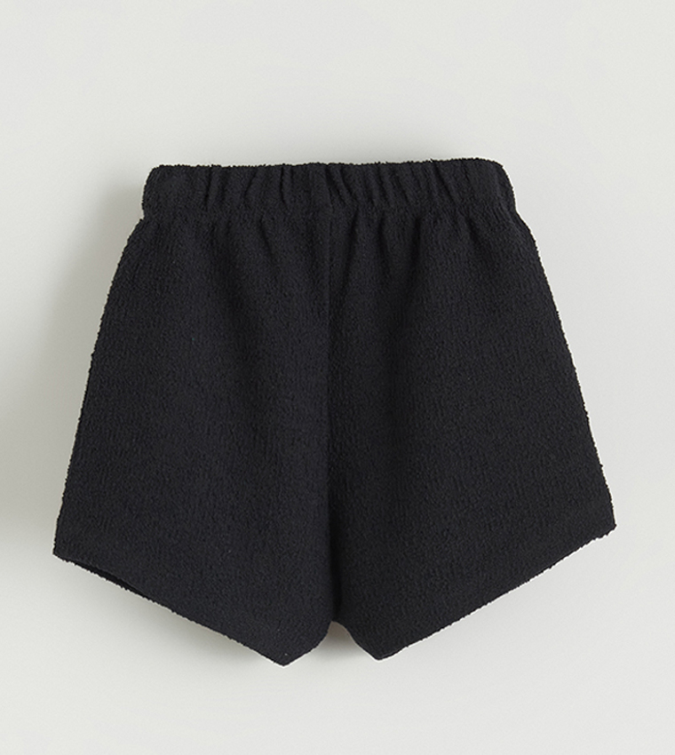 Ribbed Peter Pan Collar Top and Shorts Set
