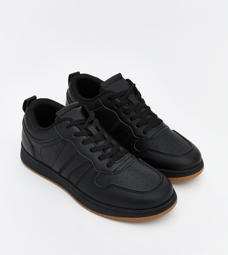 Round Toe Lace-Up Sneakers