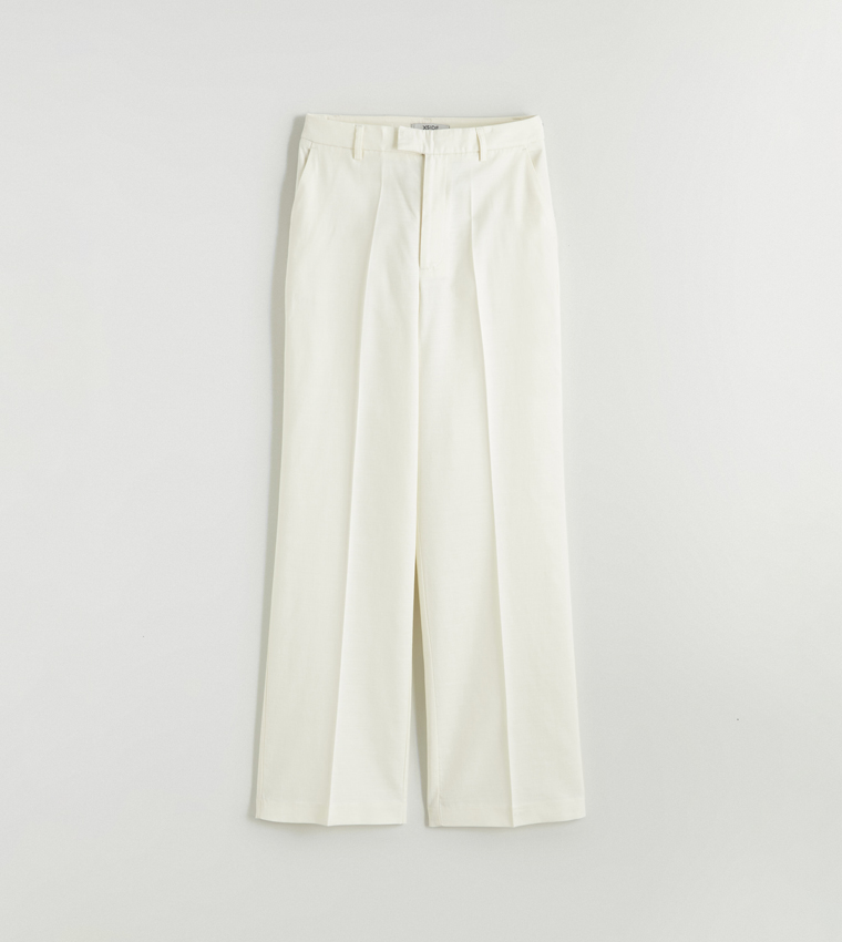 High Waist Straight Fit Trousers
