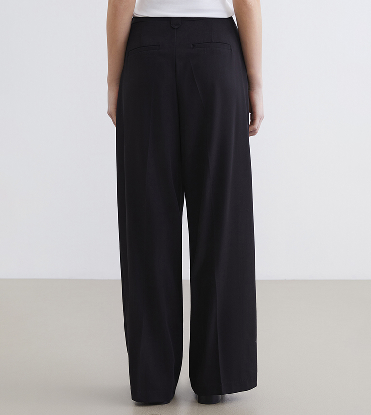 Pleated Wide Leg Trousers