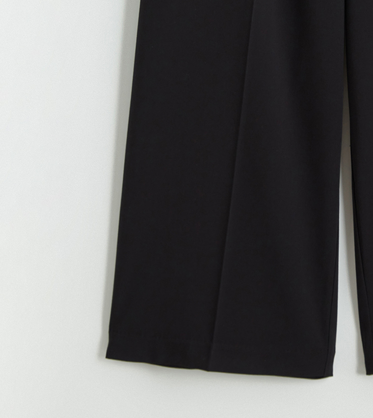 Pleated Wide Leg Trousers