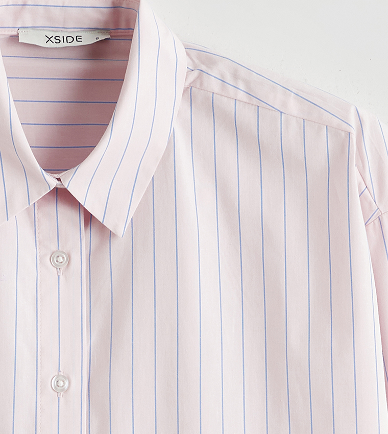 Striped Long Sleeves Poplin Shirt