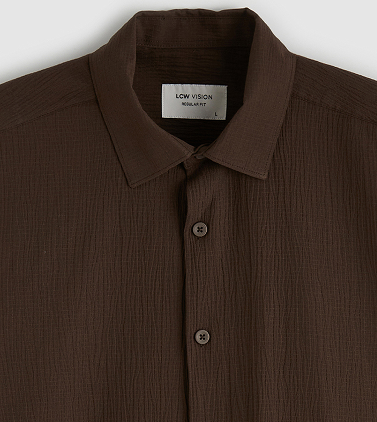 Textured Long Sleeves Regular Fit Shirt